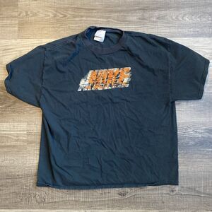 Vintage Nike T Shirt Mens XL Early 2000s Y2K Silver Tag Black Orange Spellout